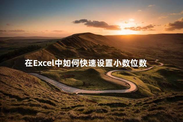 在Excel中如何快速设置小数位数