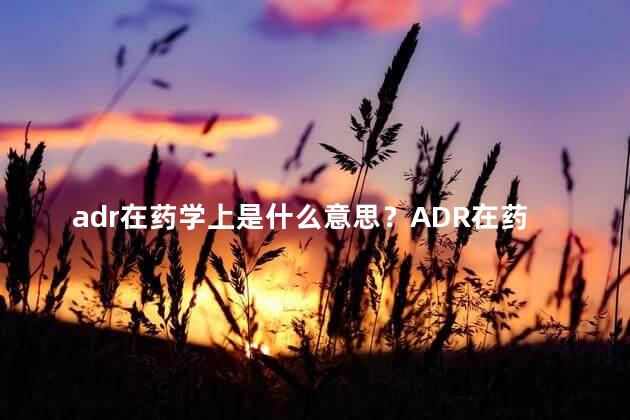 adr在药学上是什么意思？ADR在药学中代表着什么？