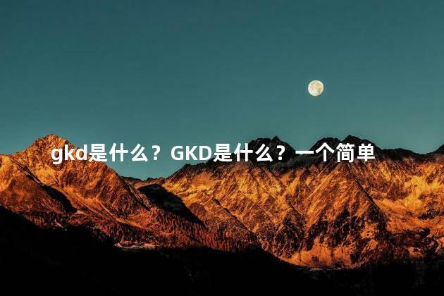 gkd是什么？GKD是什么？一个简单的解答。