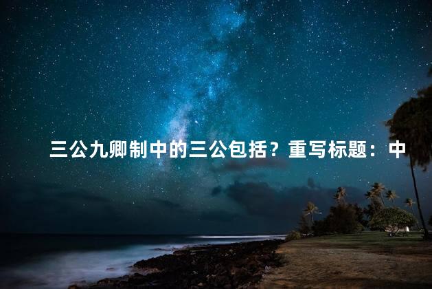 三公九卿制中的三公包括？重写标题：中国古代政府职位“三公”是什么？