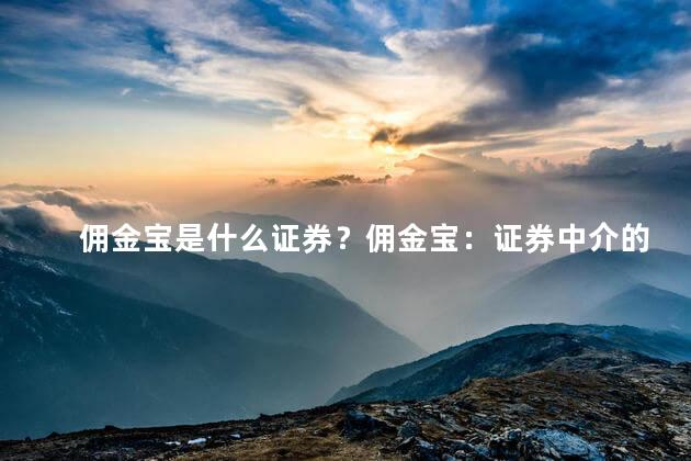 佣金宝是什么证券？佣金宝：证券中介的绝佳选择