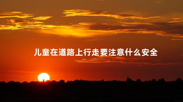 儿童在道路上行走要注意什么安全