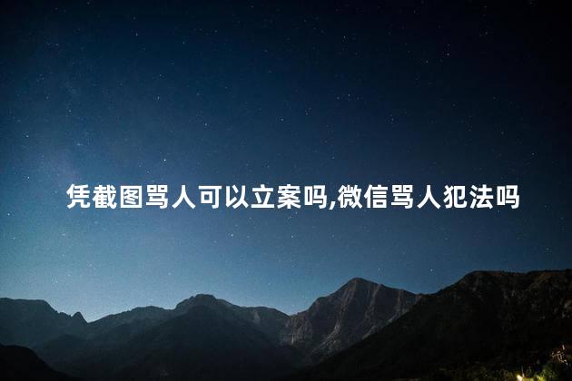凭截图骂人可以立案吗，微信骂人犯法吗可以报警吗