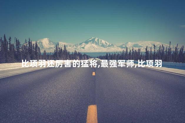 比项羽还厉害的猛将，最强军师