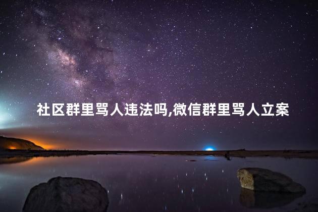 社区群里骂人违法吗，微信群里骂人立案标准
